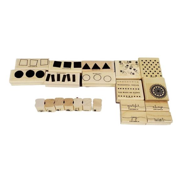 Stampin’ Up Lot Of 21 Various Rubber Stamp Sets Words Shapes Boho Background - Picture 2 of 12